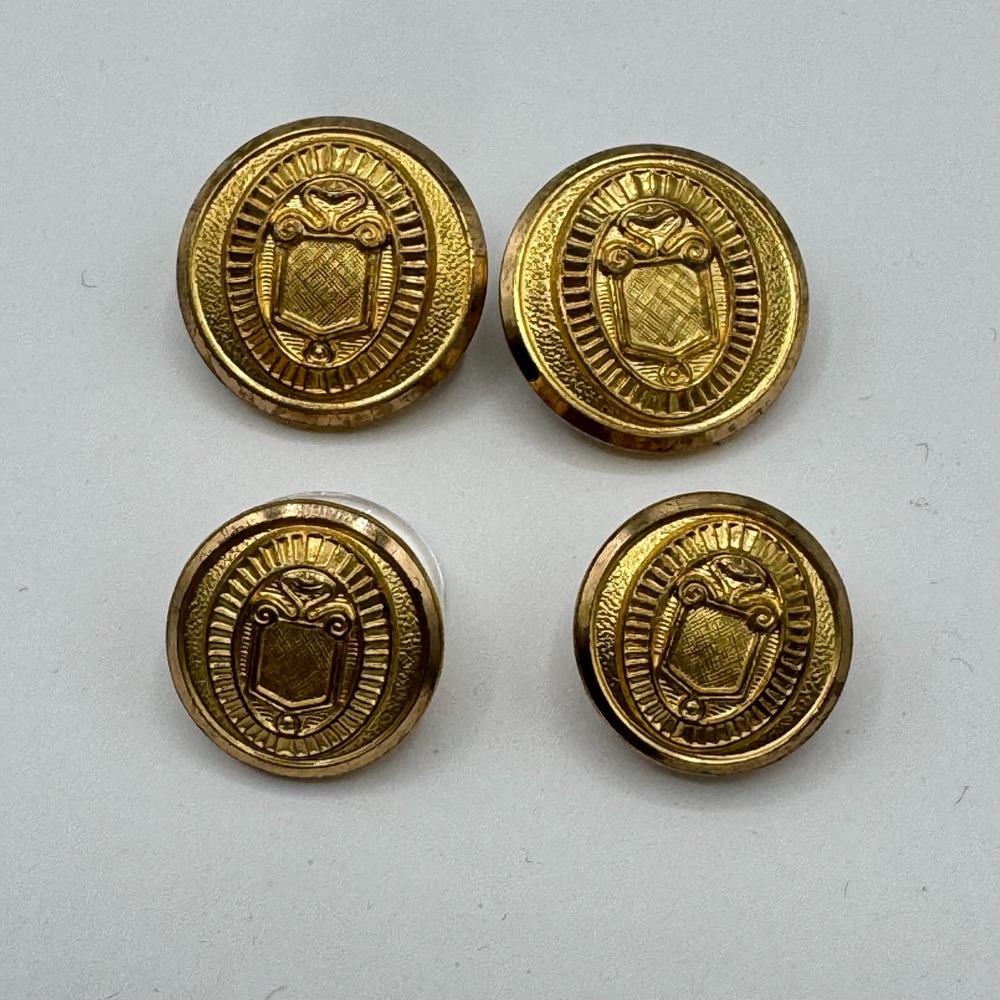 Brooks Brothers Gold Logo Blazer Buttons Waterbury 20mm 15mm Replacement Set 4